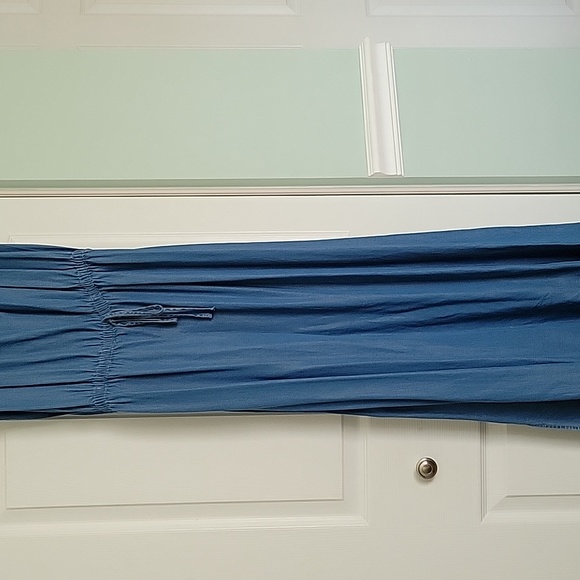 Long maxi dress. Jean material blue. - Picture 1 of 4